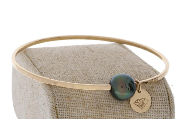 Tahitian Pearl Bangle in Gold