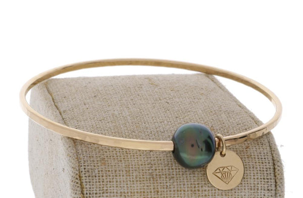 Tahitian Pearl Bangle in Gold