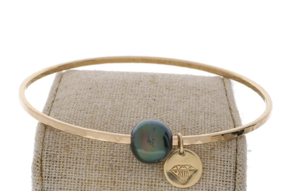 Tahitian Pearl Bangle in Gold