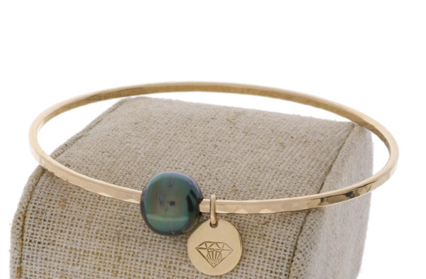 Tahitian Pearl Bangle in Gold