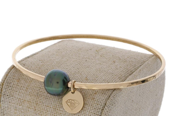 Tahitian Pearl Bangle in Gold