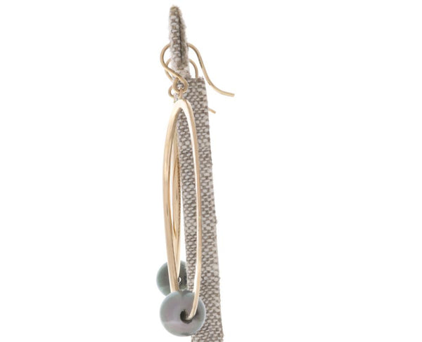 Tahitian Pearl Crescent Moon Hoops