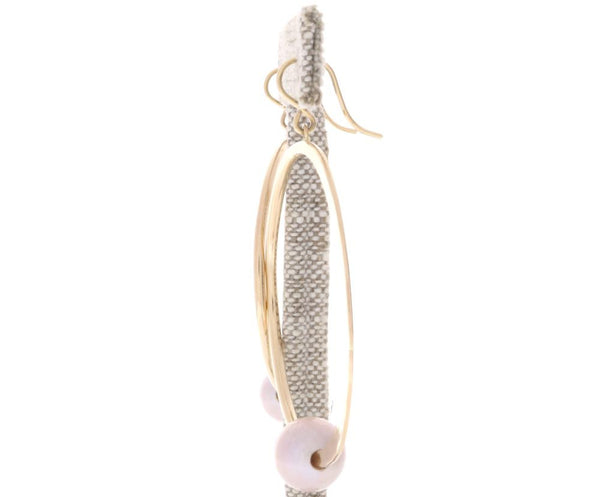 Pink Pearl Crescent Moon Hoops
