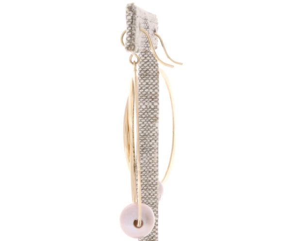 Pink Pearl Crescent Moon Hoops