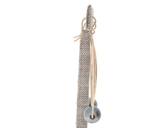 Tahitian Pearl Crescent Moon Hoops