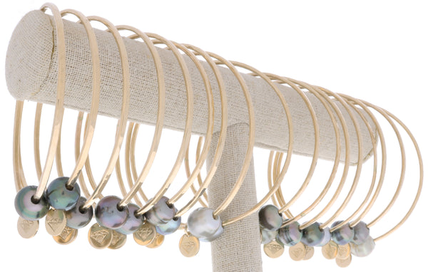 Tahitian Pearl Bangle in Gold