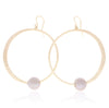 Pink Pearl Crescent Moon Hoops
