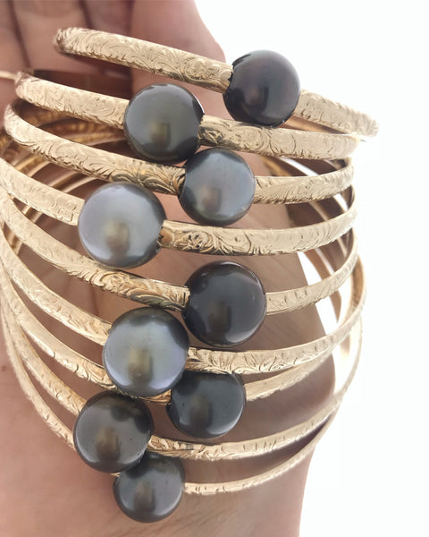Hawaiian Heirloom Tahitian Pearl Bangles
