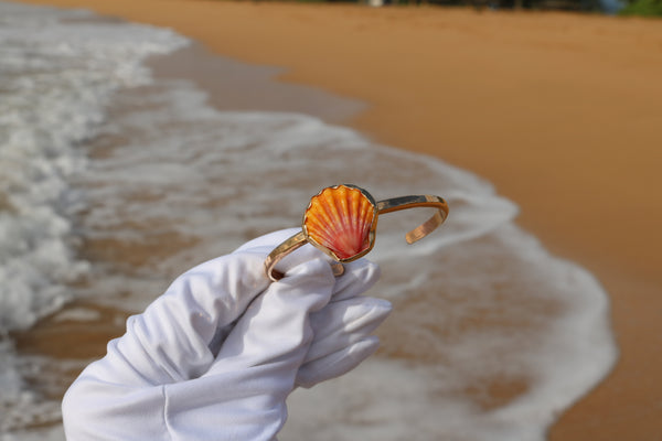 Sunrise Shell Cuff Bracelet in Gold