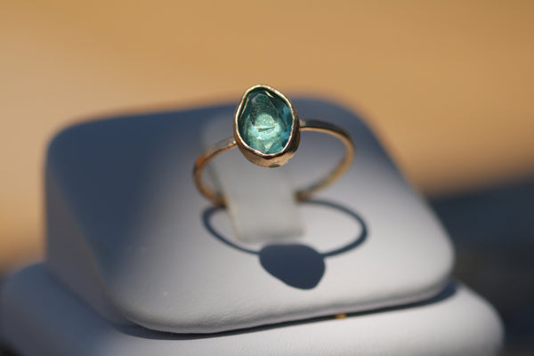 Gold Aquamarine Ring