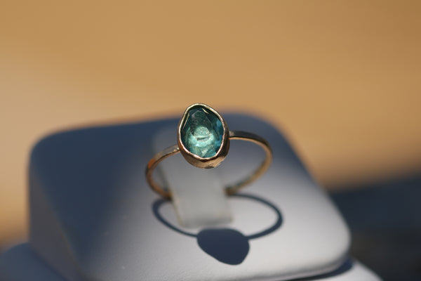 Gold Aquamarine Ring