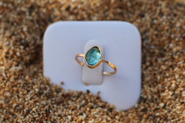 Gold Aquamarine Ring