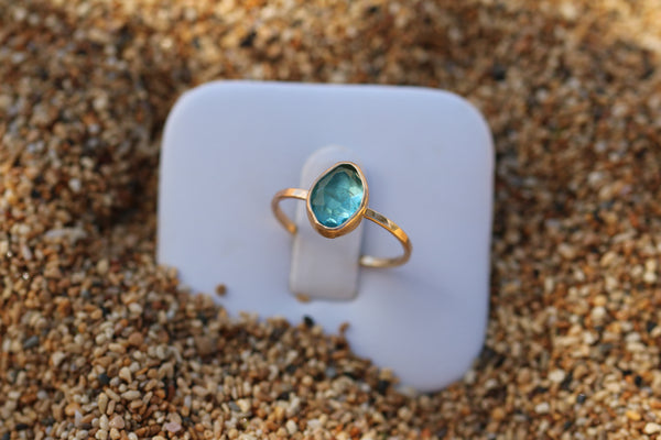 Gold Aquamarine Ring