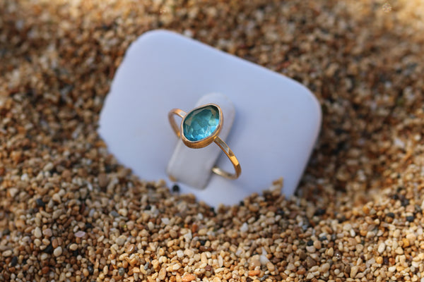 Gold Aquamarine Ring