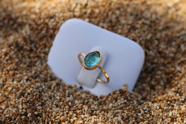 Gold Aquamarine Ring