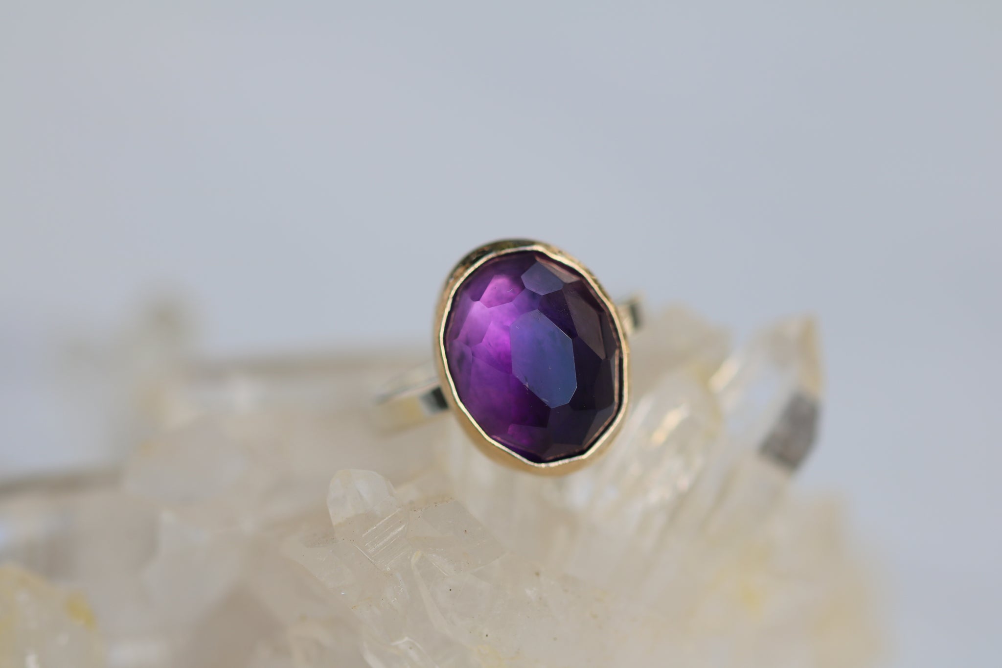 14k Gold Amethyst Ring