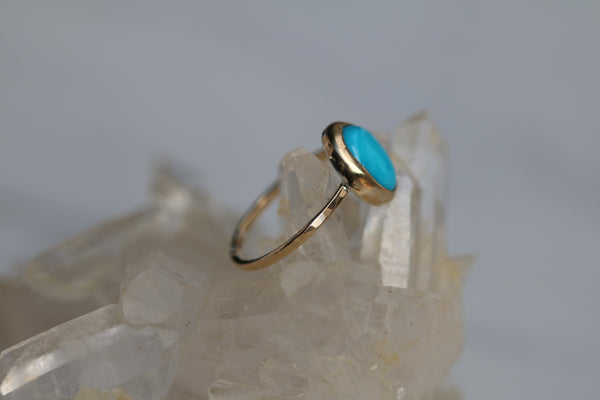 14k Gold Kingsman Turquoise Ring