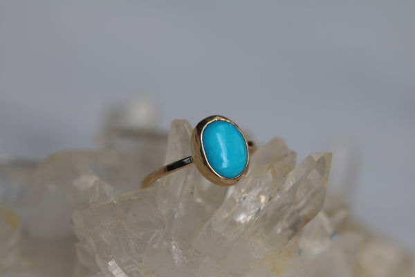 14k Gold Kingsman Turquoise Ring