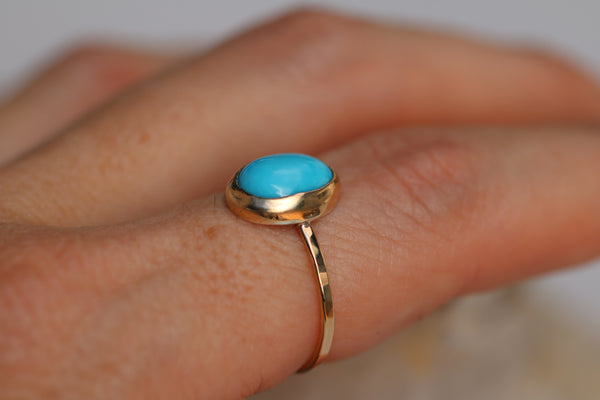 14k Gold Kingsman Turquoise Ring