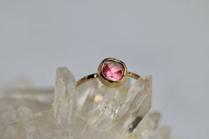 Gold Pink Tourmaline Ring