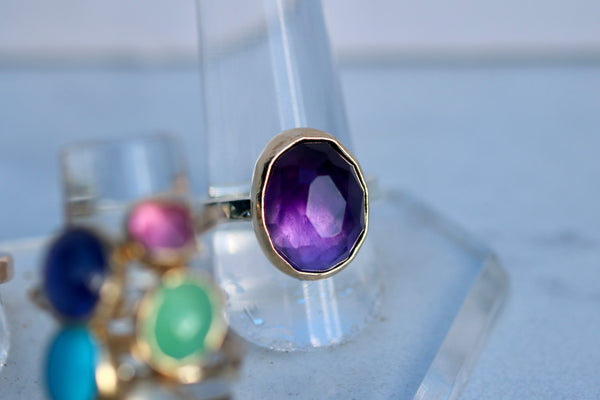 14k Gold Amethyst Ring