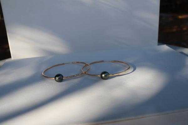 Tahitian Pearl Hoop Earring