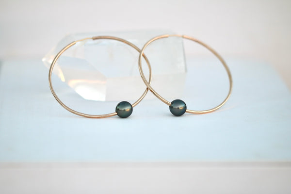 Tahitian Pearl Hoop Earring