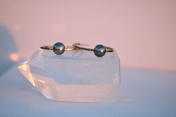 Tahitian Pearl Hoop Earrings