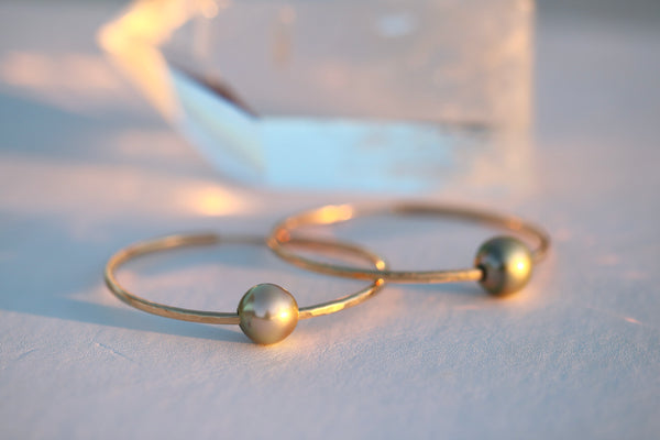 Tahitian Pearl Hoop Earrings