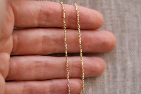 14K Gold Diamond cut Rope Chain
